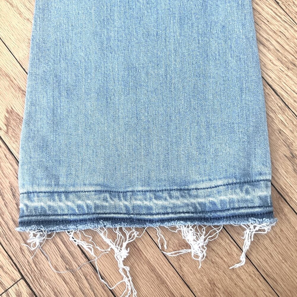 New AG FARRAH BOOT High-Rise Fit Jeans Released Raw Hems Light Wash 25 (32"L) - Picture 7 of 8
